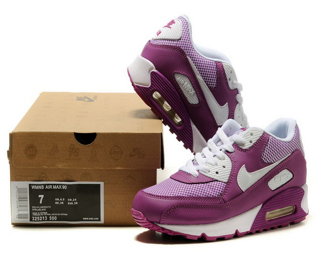 Womens Nike Air Max 90 Red Plum Running Shoes